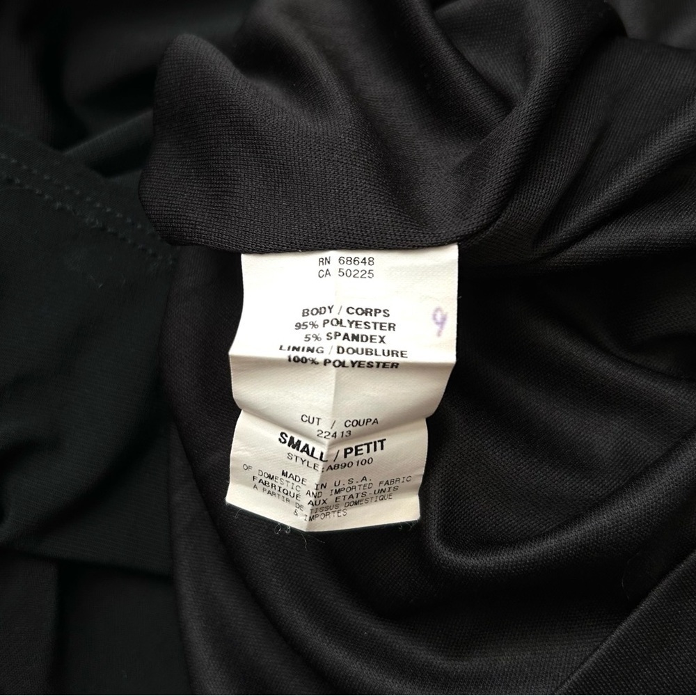 ABS Allen Schwartz Black Cowl Neck Halter Full Length Formal Gown Maxi Dress S - Picture 9 of 10